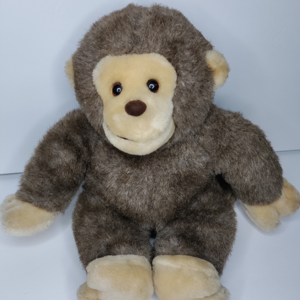 Dakin vintage Musical Monkey 1986 Windup Plays Pop Goes the Weasel Jungle Plush.